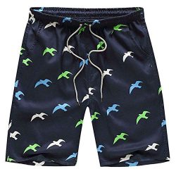 Luxsea Men Swimming Pants Surf Board Shorts Casual Swim Shorts Trunk Swimwear