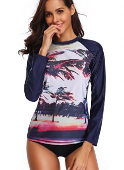 Taylover Women’s UPF 50+ Swim Shirt Rash Guard Long Sleeve Swimsuit Rash Guard Top