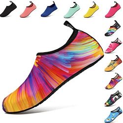 VIFUUR Water Sports Shoes Barefoot Quick-Dry Aqua Yoga Socks Slip-on for Men Women Kids Colorful ...