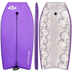 Goplus 41 inch Super Bodyboard Body Board EPS Core, IXPE Deck, HDPE Slick Bottom with Leash, Lig ...