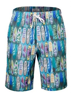 APTRO Men’s Swim Trunks with Pockets Beach Hawaiian Swim Shorts HW017 L