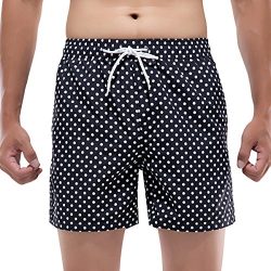 Akula Men Quick Dry Surf Board Shorts Floral Print Swim Trunks With Mesh Lining Medium