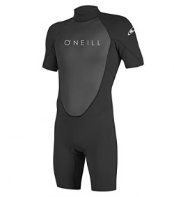 O’Neill Men’s Reactor-2 2mm Back Zip Short Sleeve Spring Wetsuit, Black, XX-Large