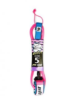 Catch Surf Beater Pro Comp 5′ Leash, Pink/Blue, One Size