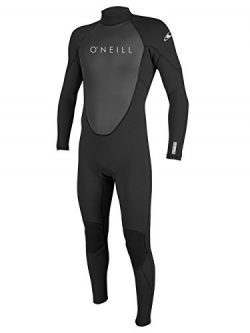 O’Neill Men’s Reactor II 3/2mm Back Zip Full Wetsuit, Black, Large Short