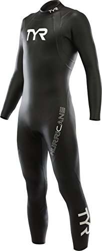 TYR Men’s Hurricane Wetsuit Category 1, Black/White, Large