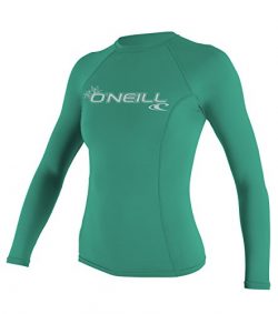 O’Neill Wetsuits UV Sun Protection Womens Basic Skins Long Sleeve Crew Sun Shirt Rash Guar ...