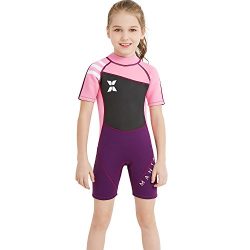 Dark Lightning Child Swimming Shirt, Kids Wetsuit Neoprene Shorty Suit, Girls One Piece Fishing  ...