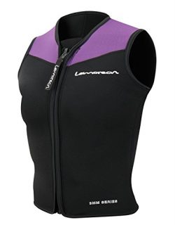 Lemorecn Wetsuits Top Premium Neoprene 3mm Zipper Diving Vest (2095purple8)