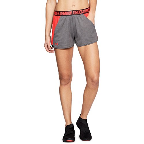 Under Armour Women’s Play Up Shorts 2.0, Charcoal (019)/Neon Coral, Medium