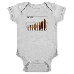 Pop Threads Surfboards Size and Type Chart Gray 18M Infant Bodysuit