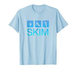 Mens Trendy Skimboard T-shirt Large Baby Blue