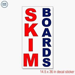 Skim Boards Red Blue DECAL STICKER Retail Store Vinyl Label Sign – Sticks to Any Clean Sur ...