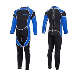 IREENUO Kids Wetsuit Neoprene 2.5mm Thick Long Sleeve One Piece UV Protection Sun Protection Sun ...