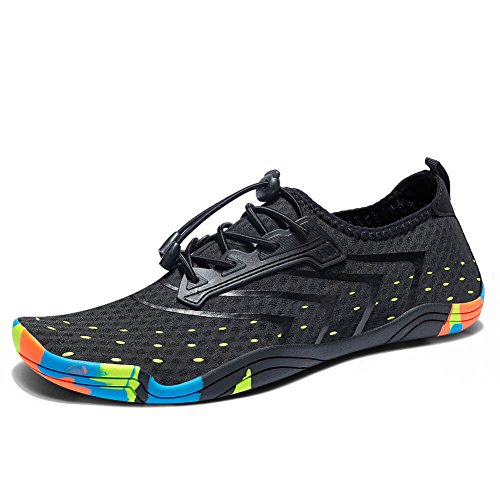 LZ Mens Womens Unisex Breathable Water Shoes Quick-Dry Barefoot Aqua Socks Beach Swim Shoes for ...