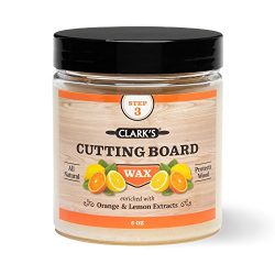 CLARK’S Cutting Board Finish Wax (6oz) | Enriched with Lemon & Orange Oils | Made with ...