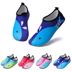 Peicees Kids Water Shoes Kids Swim Beach Pool Aqua Shoes Surf Socks Anti Slip Quick Dry Skin Sho ...