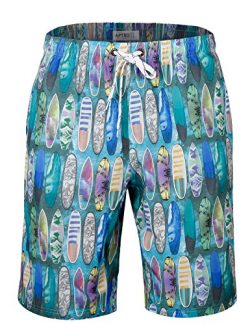APTRO Men’s Swim Trunks with Pockets Beach Hawaiian Swim Shorts HW017 XL