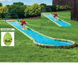 New Outdoor 30 Ft Surfing Water Slide & Surf Skim Board Perfect for Summer Fun