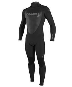 O’Neill Men’s Epic 3/2mm Back Zip Full Wetsuit, Black/Black/Black, Medium Short