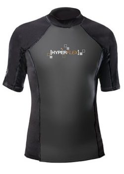 Hyperflex Wetsuits Men’s Polyolefin 1.5mm 50/50 S/S Shirt, Black, Large – Surfing, W ...