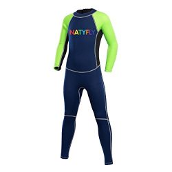 NATYFLY Neoprene Wetsuits for Kids Boys Girls Back Zipper One Piece Swimsuit UV Protection-Brand ...