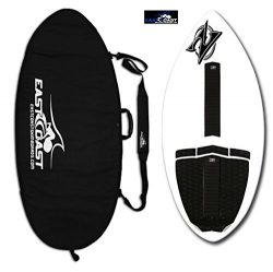 East Coast Skimboards Deluxe Skimboard Package – Zap Wedge Medium 45” – White – ...