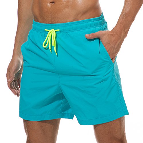 SILKWORLD Men's Swimming Surf Board Shorts Mesh Liner(US L Size-Asian ...