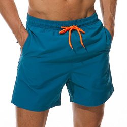 SILKWORLD Men’s Swimming Surf Board Shorts Mesh Liner(US M Size-Asian Tag XL, Waist 32.5&# ...